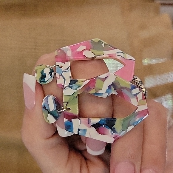 Lilly Mosaic Style Drop Earrings - Picture 5 of 6